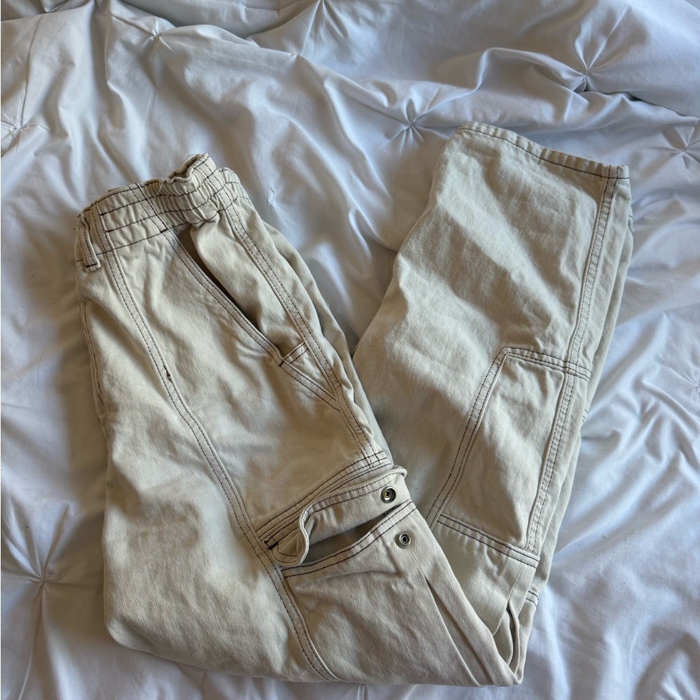 Urban Outfitters Cream Cargo Fit Pants - Picture 3 of 4